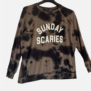 Wildfox Black and Brown Tie-Dye Sweatshirt Graphic soft